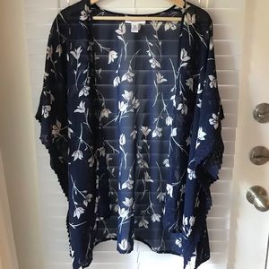 Motherhood Maternity Tops - Blue Floral Kimono Motherhood Maternity Tops - Blue Floral Kimono